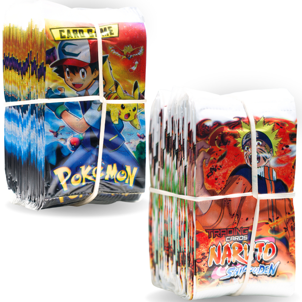Cartinhas/cards 100 Pacotinhos (50 Pokemon) (50 Naruto)