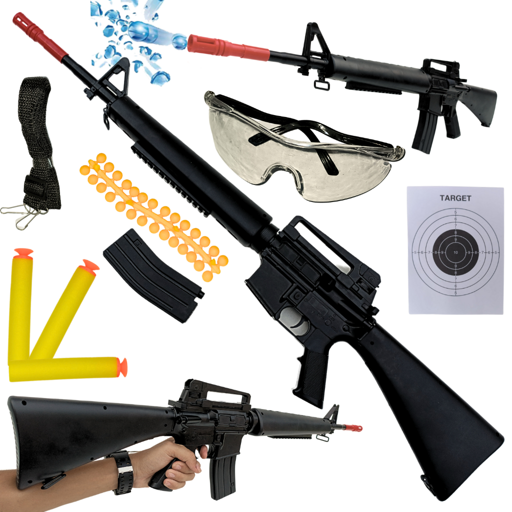 Arminha de Brinquedo Sniper Lança Bolinha de Borracha e Gel Disparo Forte  10m