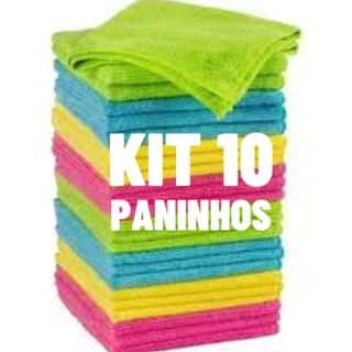 Kit 10 Panos Microfibra paninho de pia 29x29 Cozinha Limpeza Casa Automotivo Cores Sortidas