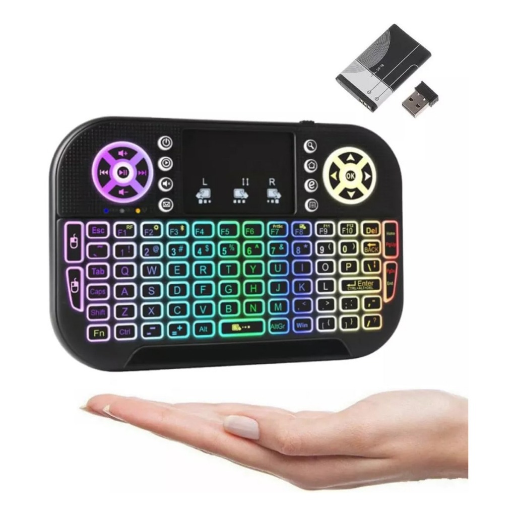 Mini Teclado Wireless Led Bluetooth Tv Box Smart Tv | Shopee Brasil