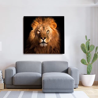 Quadro decorativo para sala Leão Grande Impressão em Tela Acetinada