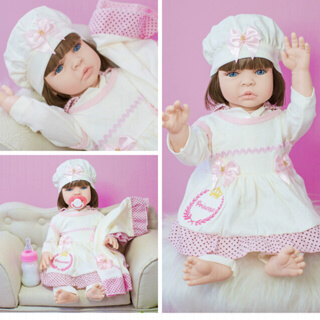 Decdeal Mini boneca bebê Reborn realista de vinil de silicone para