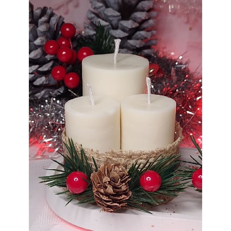 Velas Aromáticas/ decorativa/ natalina/ Cera vegetal & Essência Premium/ produto artesanal