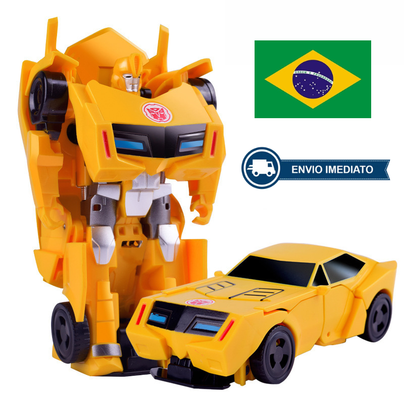 Brinquedo Bumblebee Transformers Carro Vira Robô Amarelo Para Crianças ...