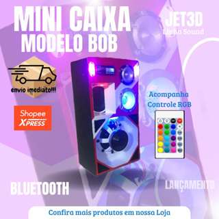 Mini Caixa Bob Com Leds E Bateria Com Bluetooth