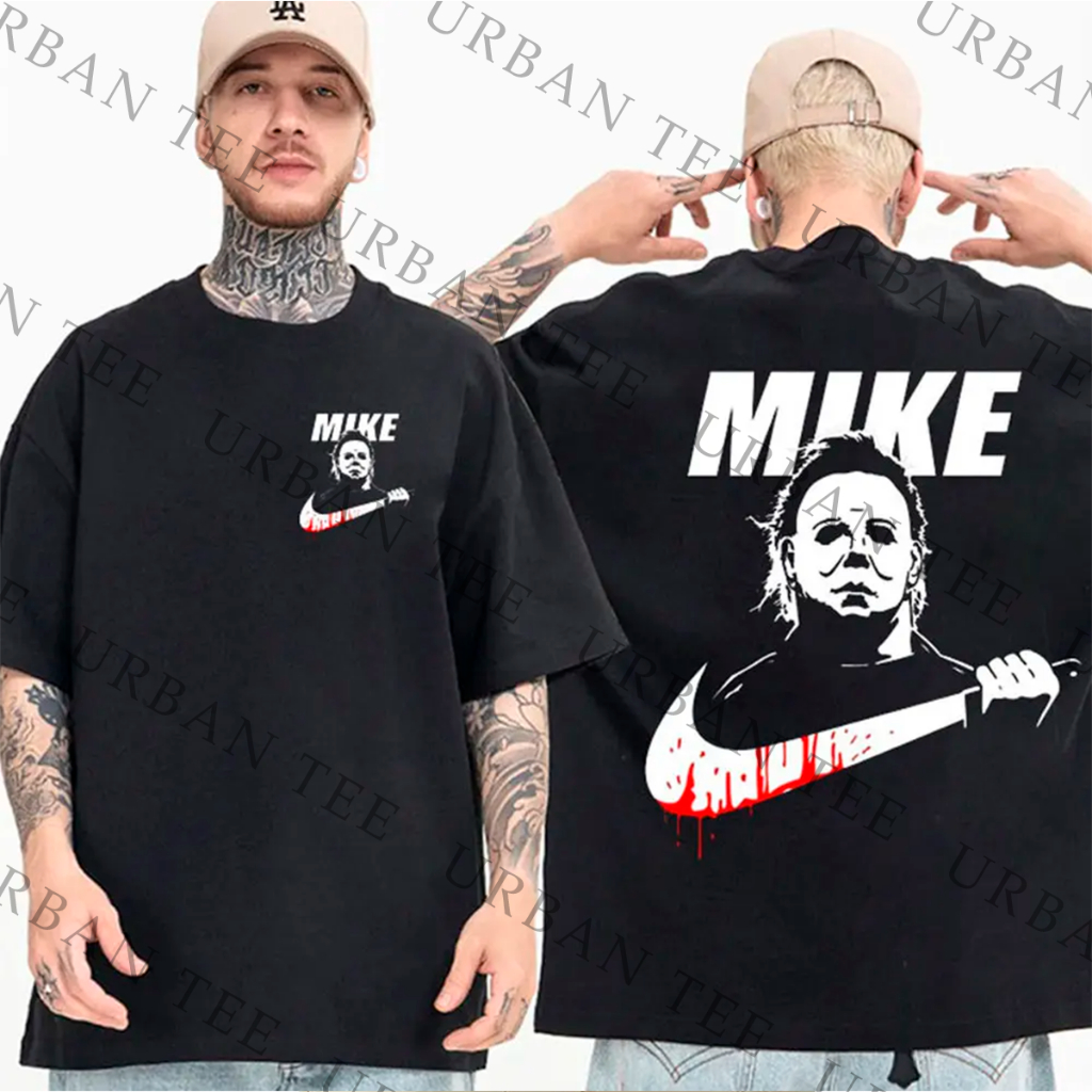 Camiseta Basica Algodao Michael Myers Mike Halloween Parody Horror Terror Unissex