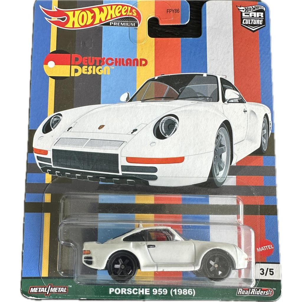 HotWheels Car Culture Porsche 959 1986 branco pneu de borracha