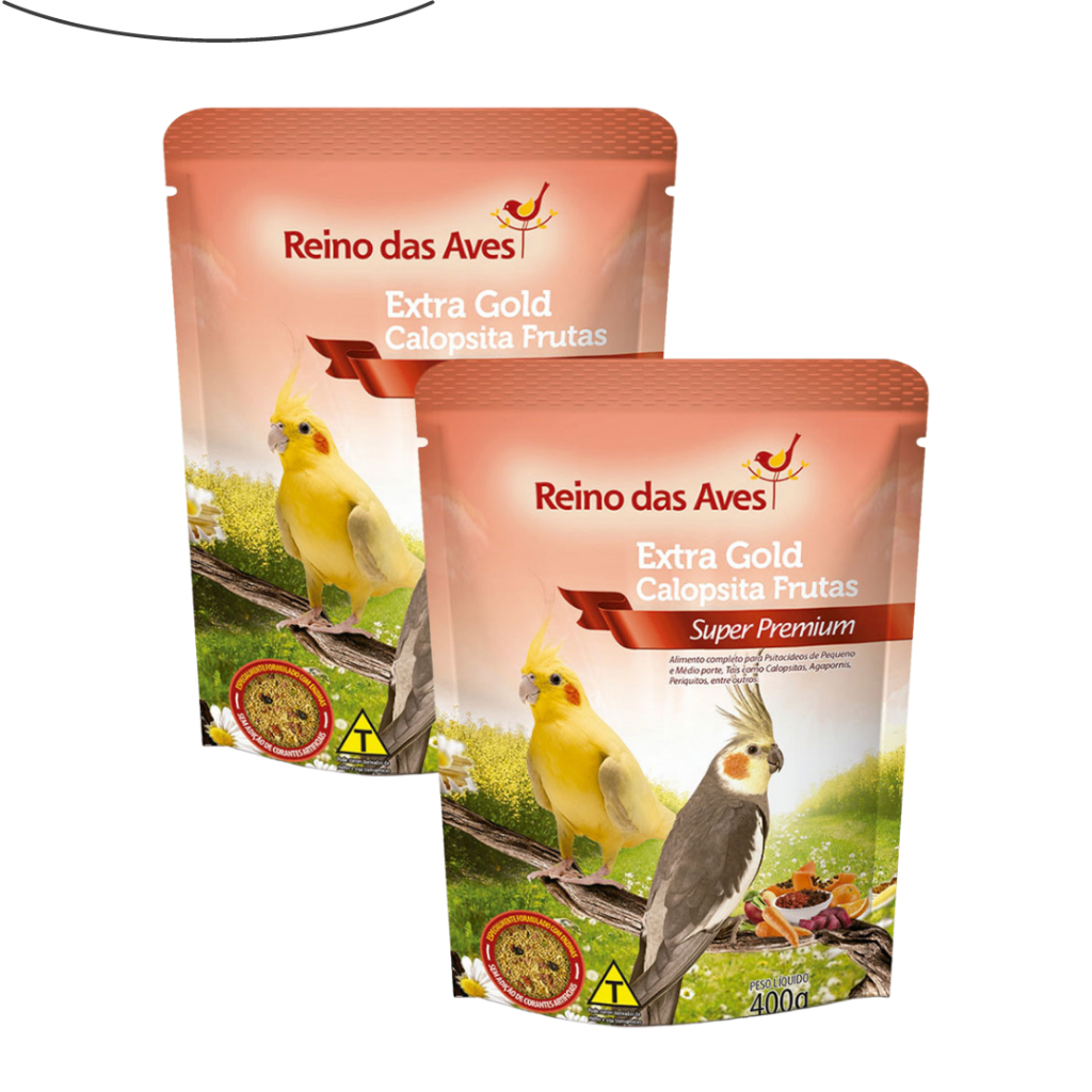 Ração Para Calopsita Extra Gold Frutas Extrusada 400g Kit 2un | Shopee ...