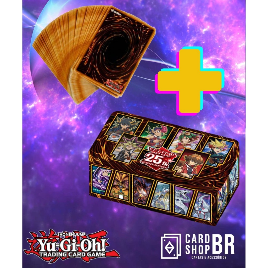 Lote de cartas de Yugioh + Lata (NOVA) Vazia para guardar seus Cards de Yu-Gi-Oh!