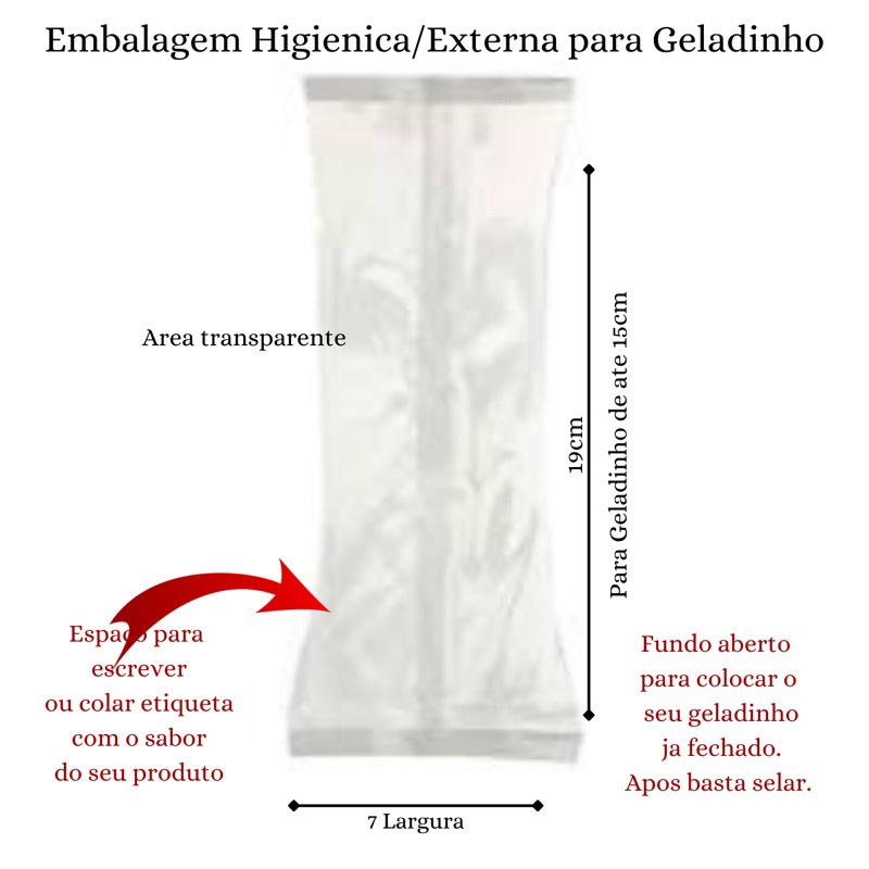 250 Embalagens Higiênicas bopp para Picole Doces ou Geladinho Gourmet Sacole FestasTransparente