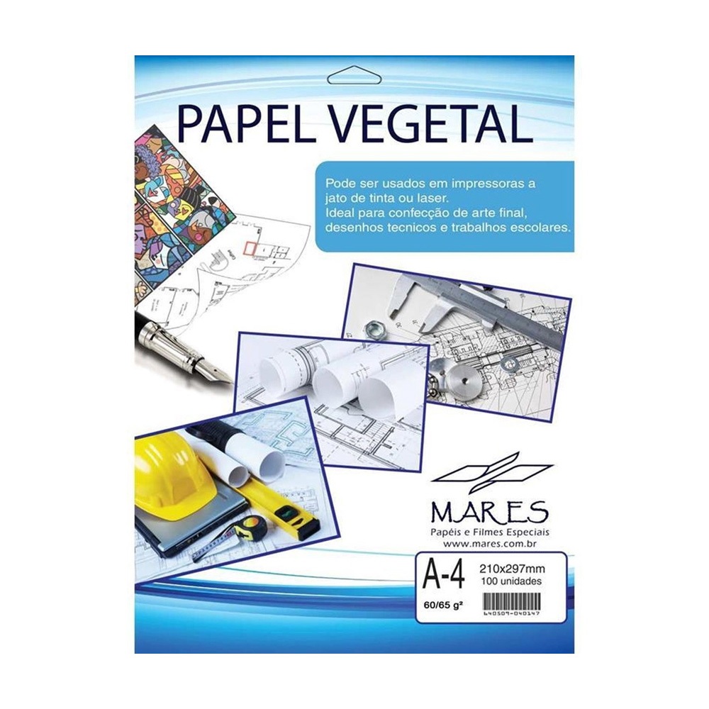 Papel Vegetal A3 140gr Para Desenho Artesanato C/100 - Encaplast