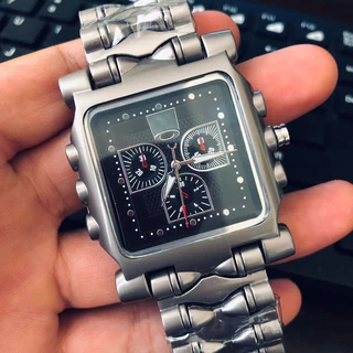Relógio Masculino Tank Minute Machine Aço Quadrado Analógico