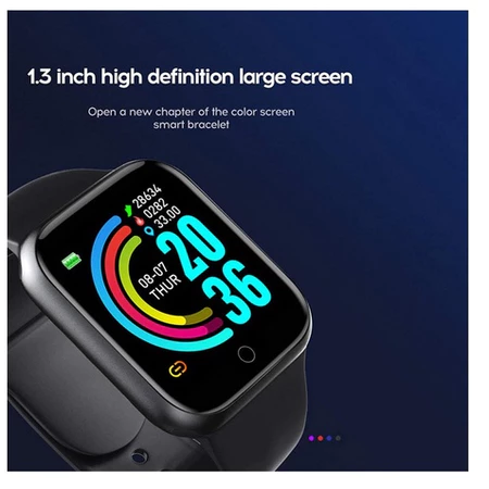 Smartwatch D20 Relógio Inteligente y68 Esportivo Bluetooth Android iOS Com foto Na Tela