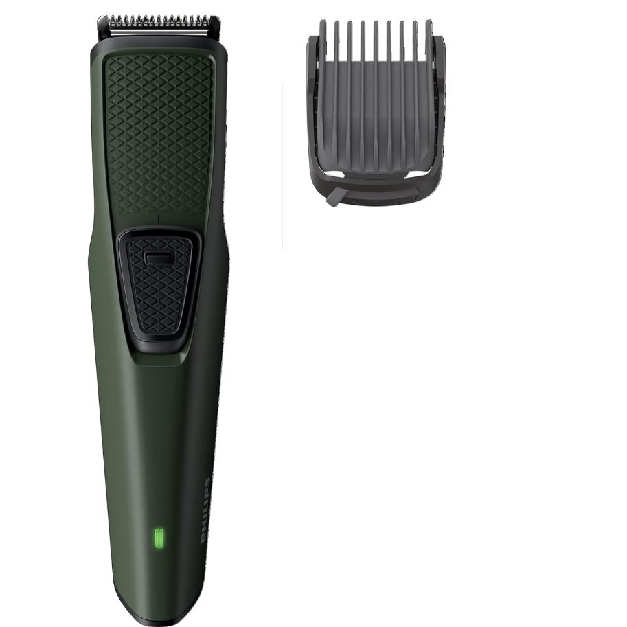 Aparador De Barba Philips Series 3000 Bivolt Barbeador 5 Regulagens + 1 Cabo USB Carregador Bt1230 Verde