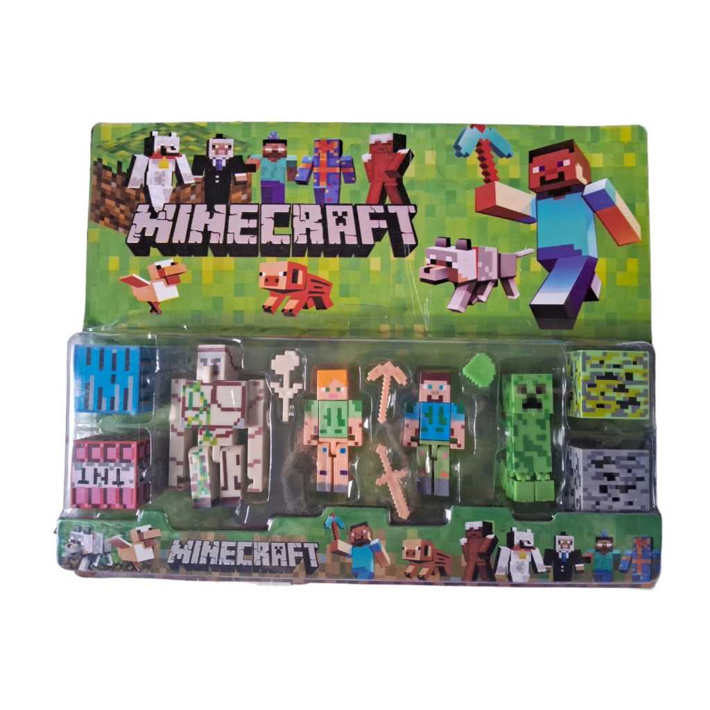 Minecraft Blocos Montar Coleção 8 Bonecos G0105