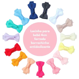 kit com 10 Mini laço bebê presilha/ lacinhos/bico de pato/RN/bebê/infantil/enxoval com borracha antideslizante