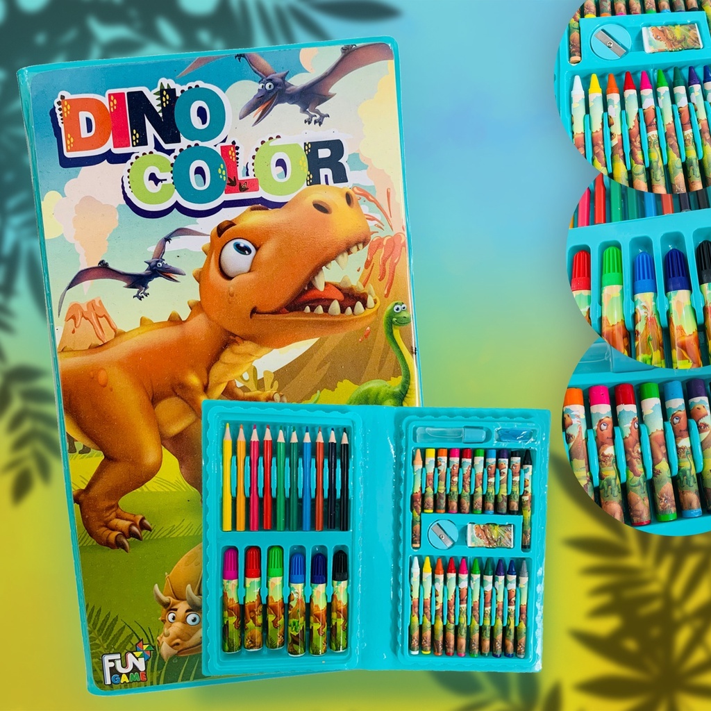 Kit Infantil Estojo de Colorir Ferramenta de Desenho Dinossauro