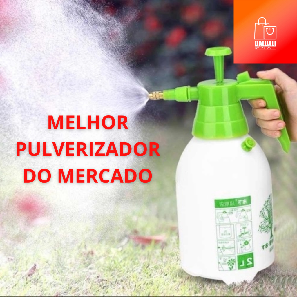 Pulverizador Spray Borrifador Compressao Previa 2 Litros Com Valvula Jardim Plantas Veiculos