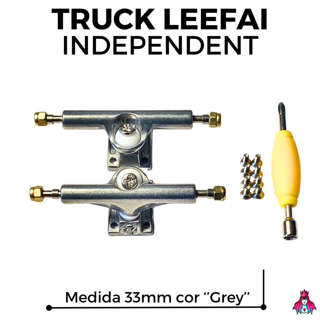 Par de Trucks Fingerboard marca *Leefai* modelo ''Independent'' medida *33mm* cor ''Grey'' Skate de dedo