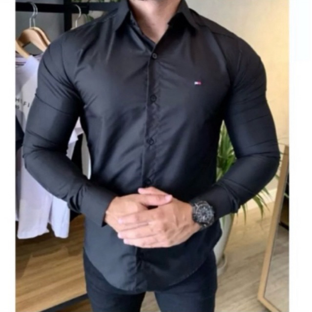 Camisa Social Manga Longa Slim Fit Lisa Masculina T OMMY