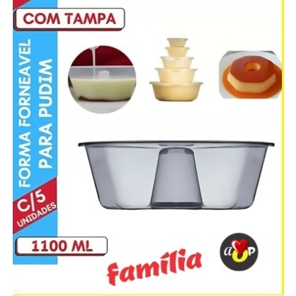 Forma Pudim Familia Plastica Forneável 1100ml