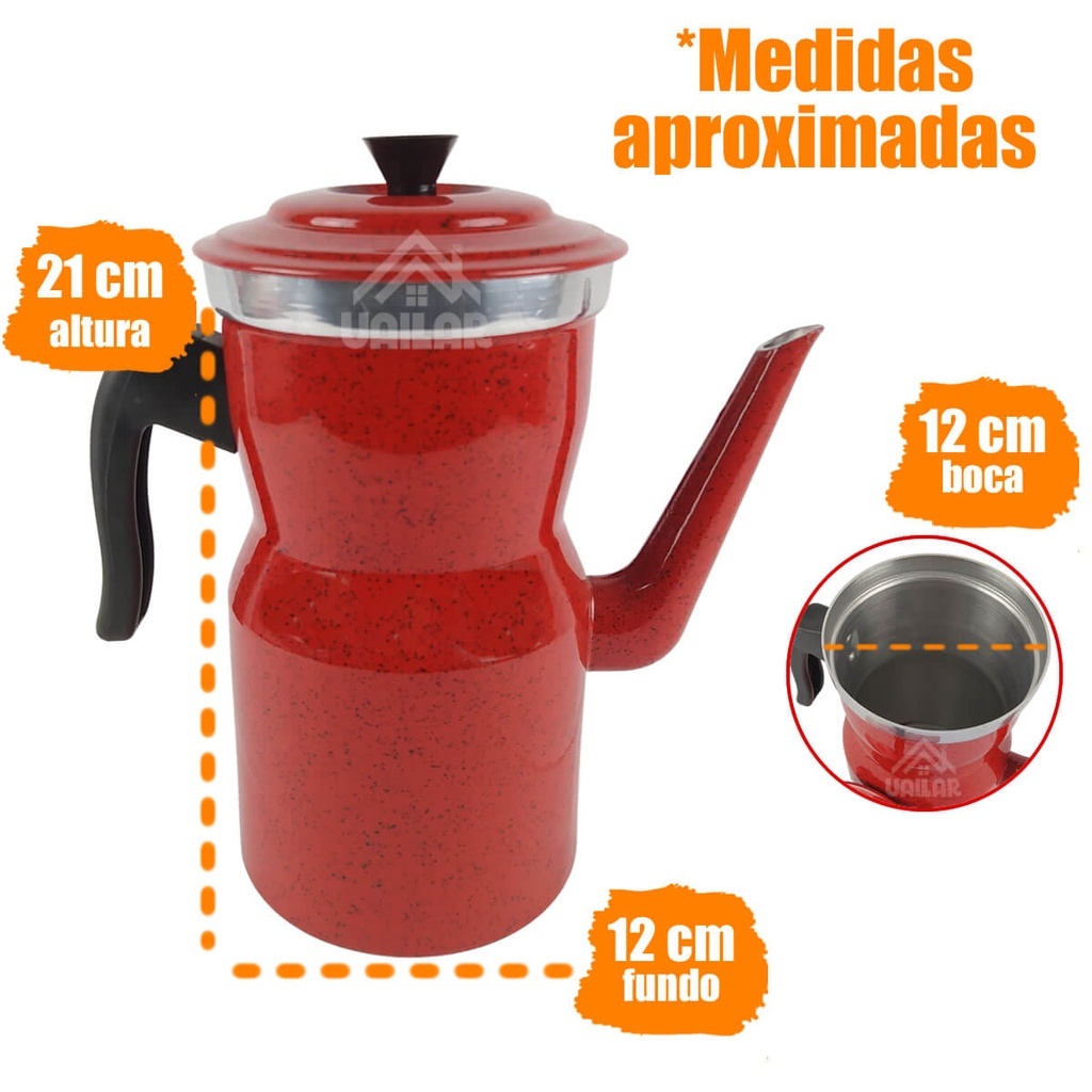 Cafeteira Aluminio Retro 2 Litros Varias Cores