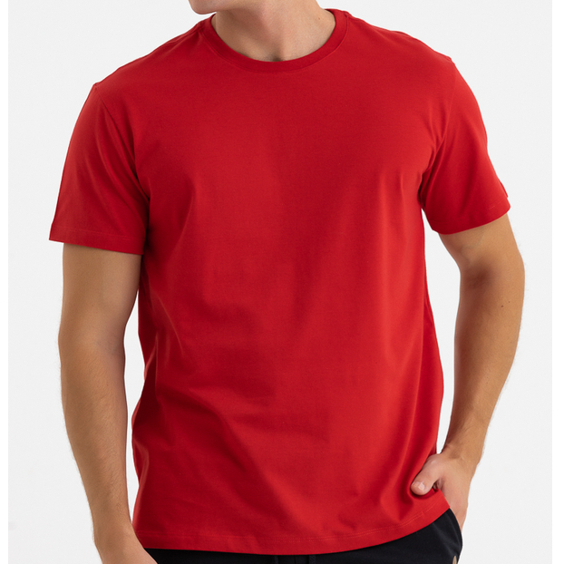 Camiseta Masculina Vermelha Lisa Básica 100% Algodão Premium Natal