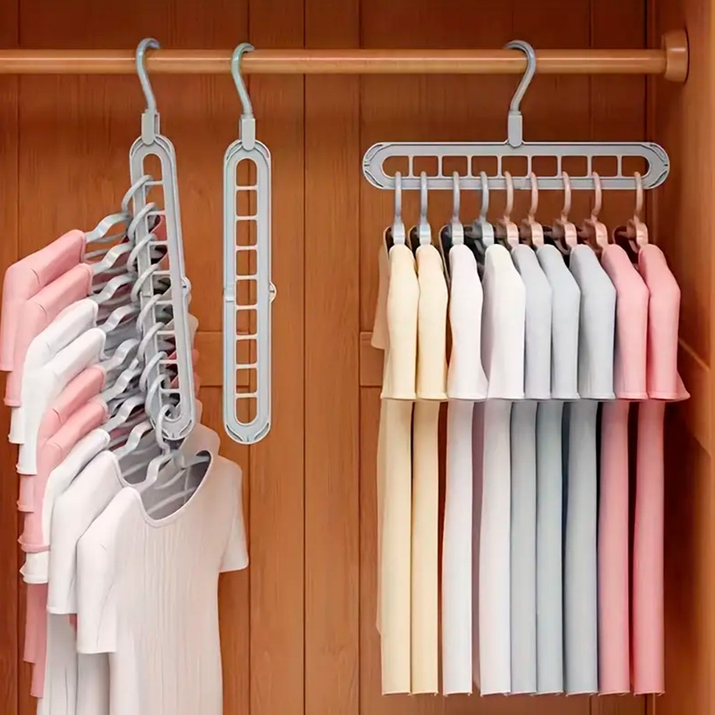 Cabide Organizador Multifuncional 360º p/ 9 Peças de Roupas Até 12kg ...