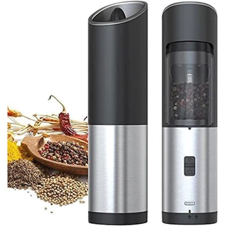 Triturador Moedor Moinho de Pimenta Sal Grosso Temperos Elétrico Pilha Com Luz Azul Led Estilo e Bom Gosto