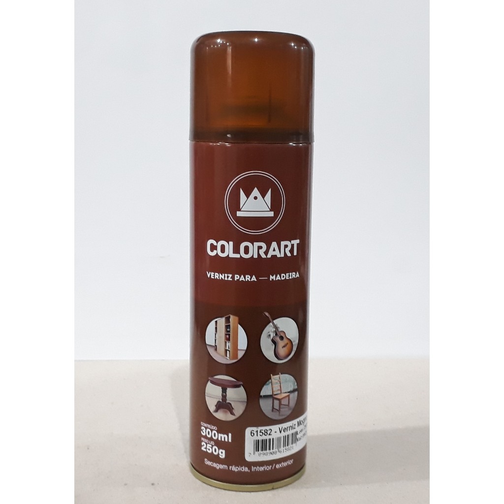Tinta Spray Verniz Mogno Para Madeira Colorart