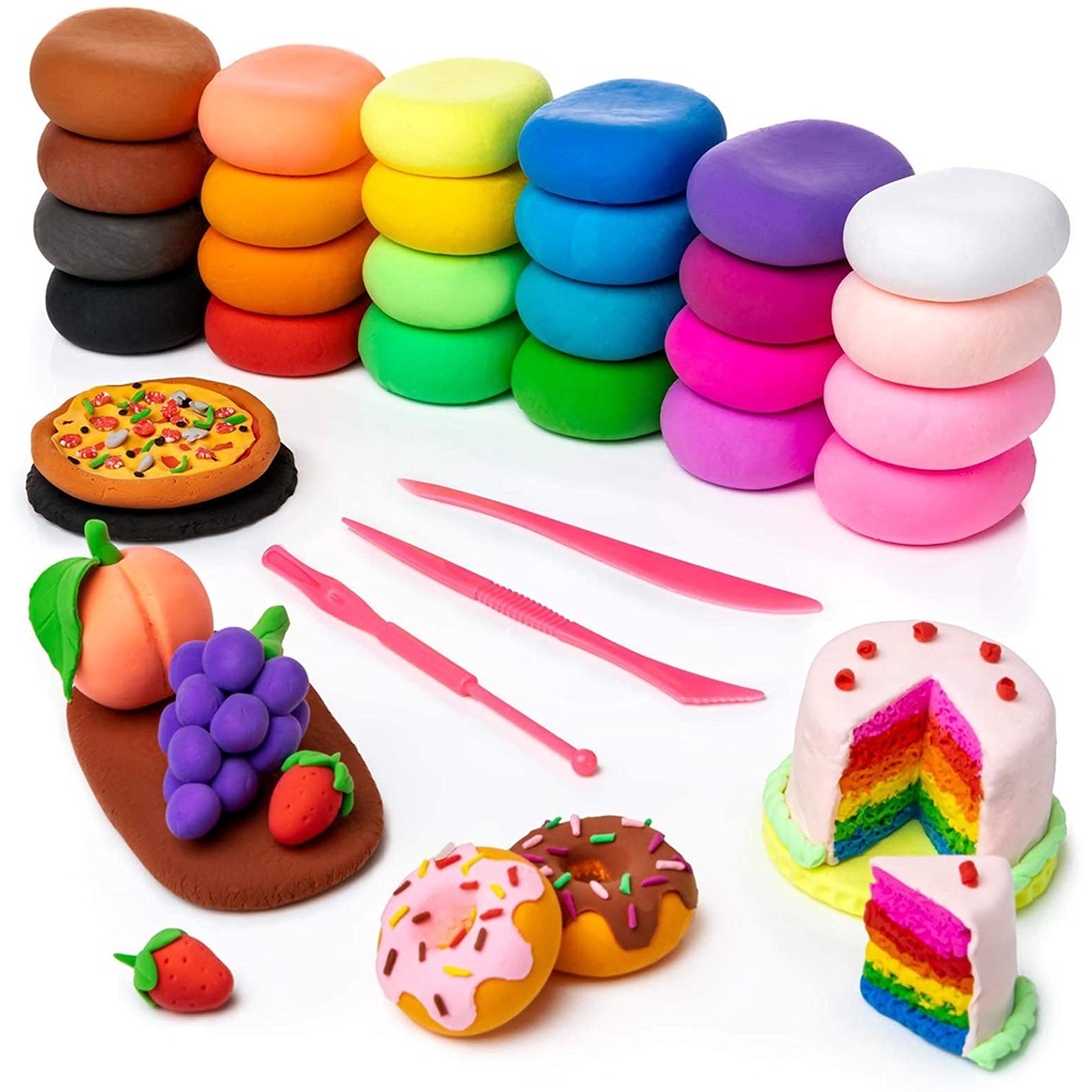 Argila Super Leve massa Eva Colorida Seca Ao Ar a Modeladora Com 3 Ferramentas Brinquedo Educacional