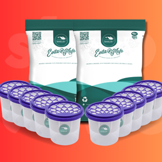 Cloreto De Cálcio Antimofo Puro 2kg + 10 Potes P/ 130g