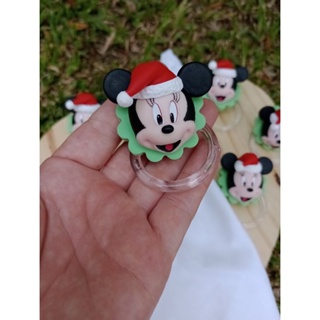 Porta guardanapo natalino/Decoração de Natal/Porta guardanapo de biscuit/ Mickey/Minnie