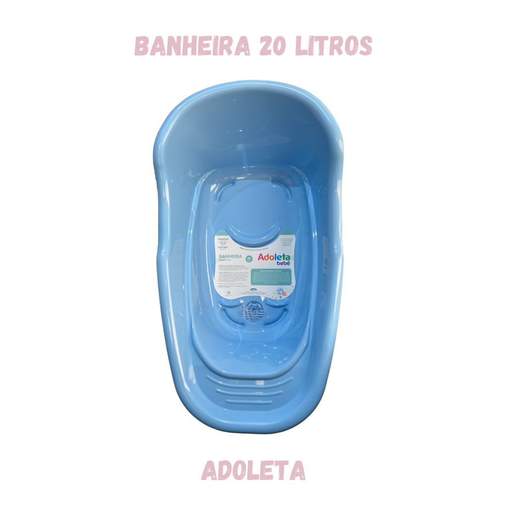 Banheira bebê 20L valvula resistente rosa menina azul menino em Promoção na  Americanas