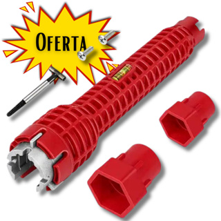Chave Hidraulica Grifo Vermelha Multiuso Encanamento Pia de Banheiro 8 em 1 Ferramenta Casa