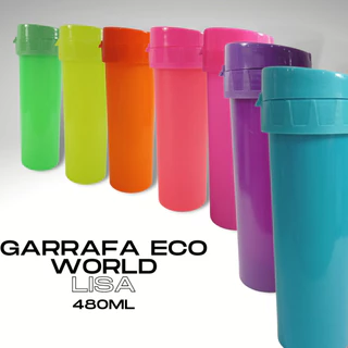 KIT 10 GARRAFAS ECO WORLD LISA COM TAMPA PARA PERSONALIZAR ADESIVAR BRINDE FESTA