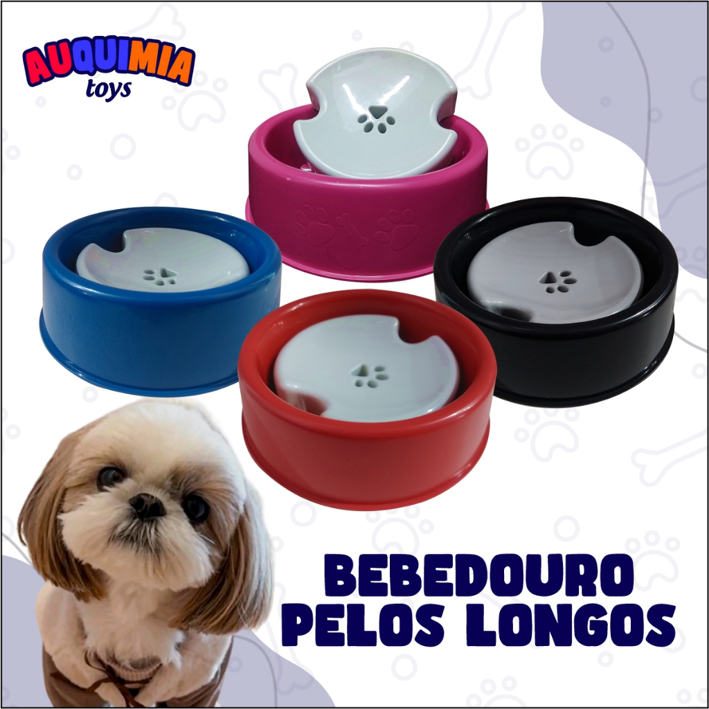 Bebedouro Pelos Longos Pra Pet Cães Cachorro Gatos Sem Molhar