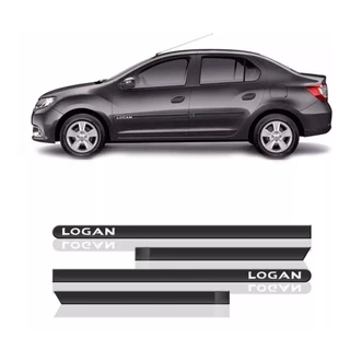 Jogo Friso Lateral Renault Logan Todos 4 Portas C/ Nome