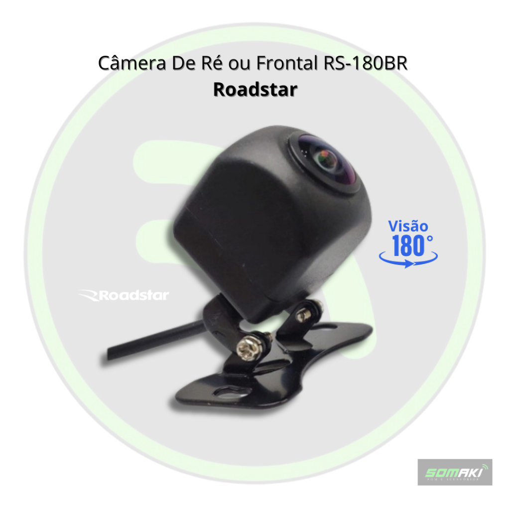 Câmera de Ré ou Frontal Automotiva RS-180BR Roadstar Universal 180° 2x1