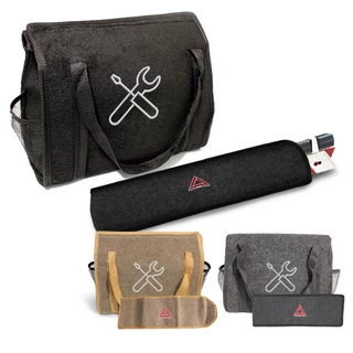 Kit Bolsa Organizadora com Capa Porta Triângulo de Sinalização Acessório para Carro Porta Malas para Macaco Chave Essencial Viagem