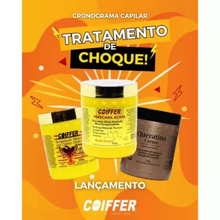kit cronograma capilar tratamento de choque coiffer 3 mascaras de 500G