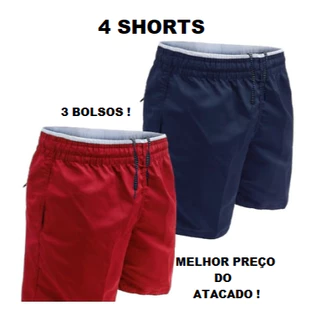 Short masculino Kit com 4 bermuda tactel