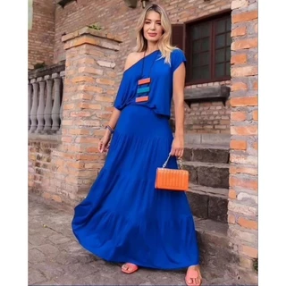 Conjunto Saia e Cropped Feminino 3 Maria Longa Viscolaycra Plus Size