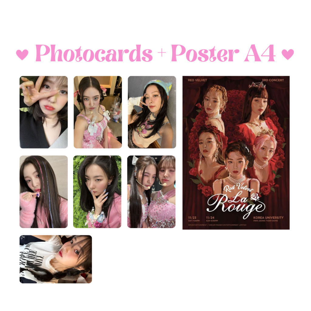 Red Velvet 7 Photocards + 1 Poster A4 Fanmade | Shopee Brasil