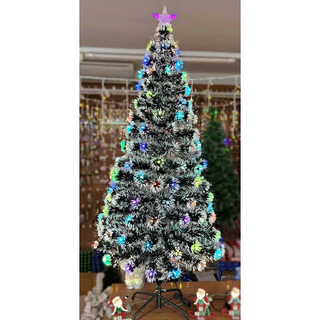 Árvore de Natal 150cm LED Fibra Ótica Nevada Luzes Colorida Bivolt CN150