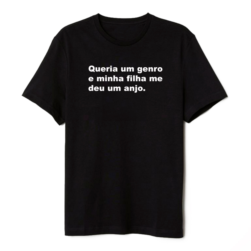 Camiseta Presente Para o Sogro Frase Engraçada Ganhei Um Anjo