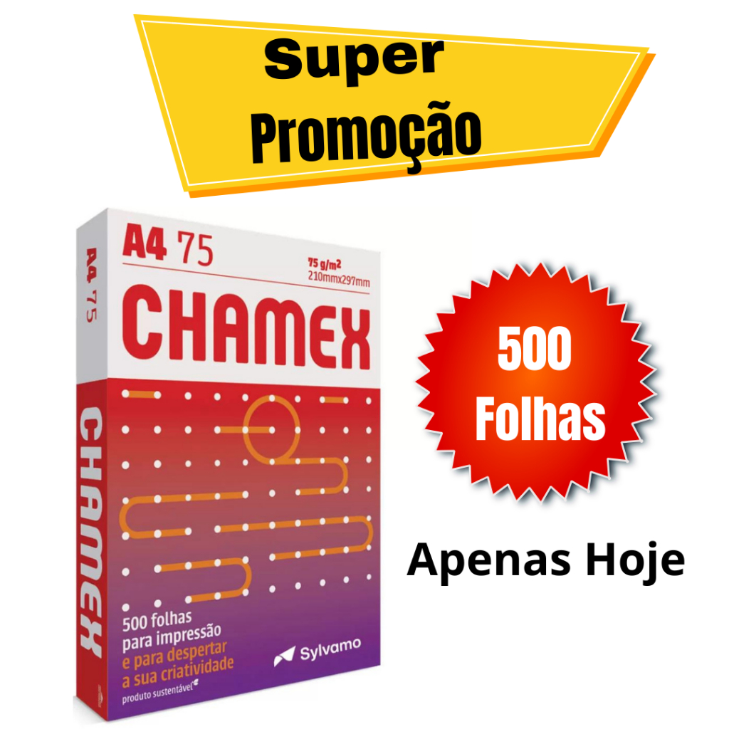 Papel Sulfite Chamex Office 75g A4 Pacote 500 Folhas Envio Imediato Shopee Brasil 1807