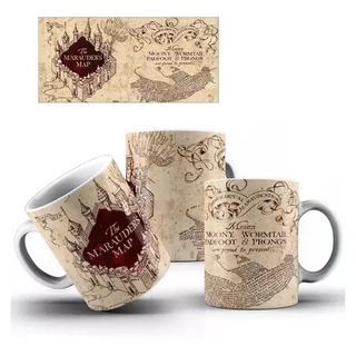 Caneca Harry Potter Mapa Do Maroto Personalizada Porcelana Importado