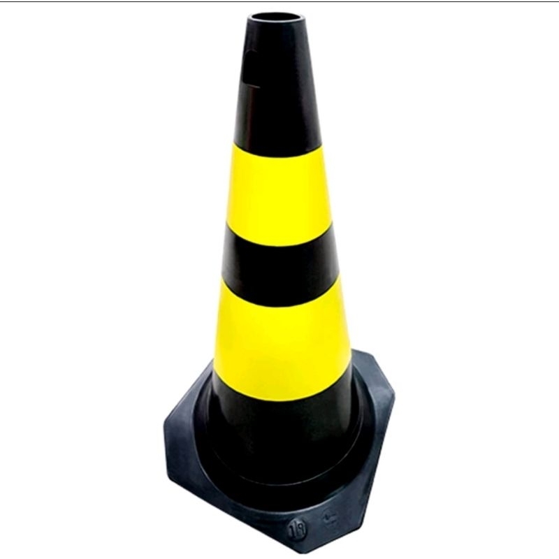 Cone de Sinalização e Segurança 50cm Preto e Amarelo ,Laranja e Branco ...