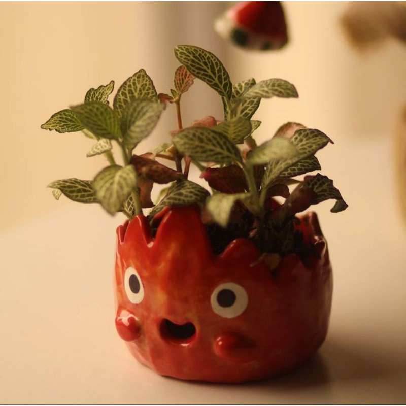 Vaso plantador Calcifer anime Castelo animado decoração jardim